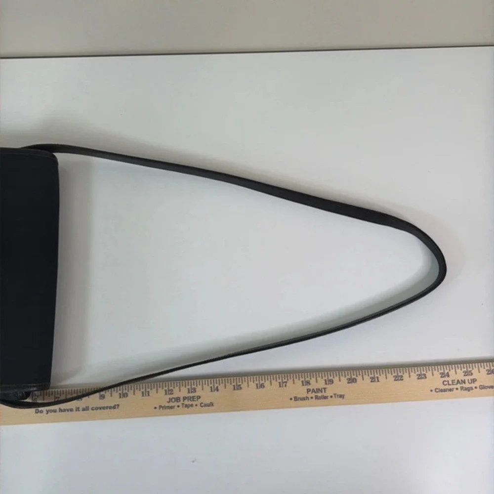 Lauren Ralph Lauren Black Nylon Croc Trim Crossbody Flap Bag Silver Logo Plaque